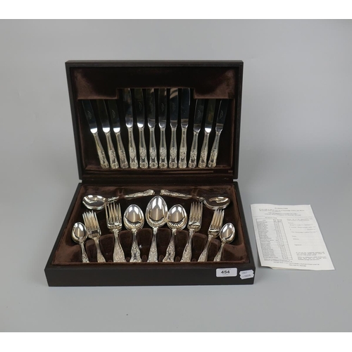 454 - Canteen of silver plated cutlery