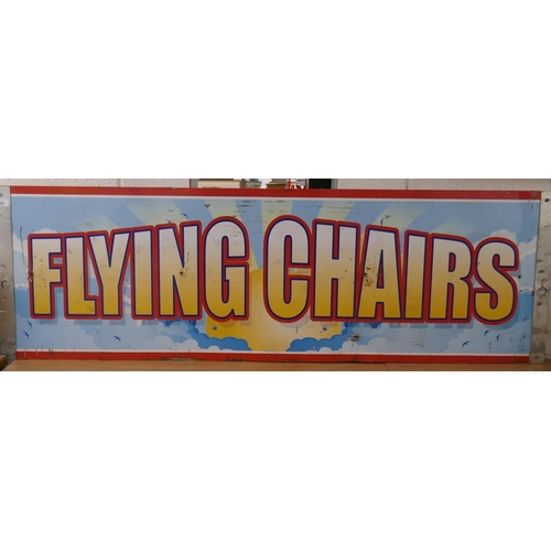 484 - Fairground sign - Flying Chairs Approx size L 178cm H 56cm.