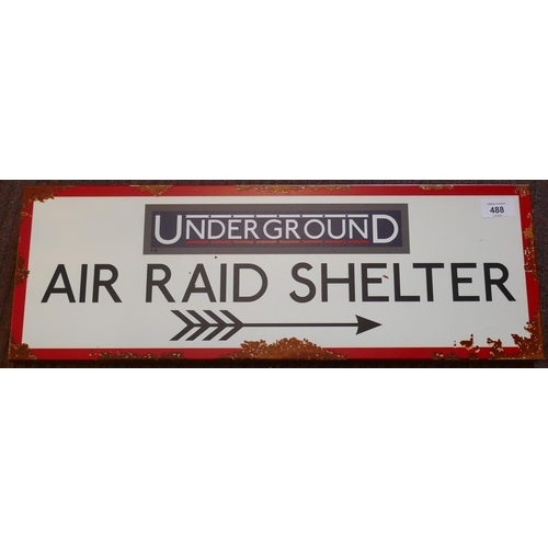 488 - Metal Air Raid Shelter sign