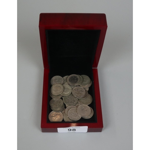 98 - Collection of silver 6 pence coins