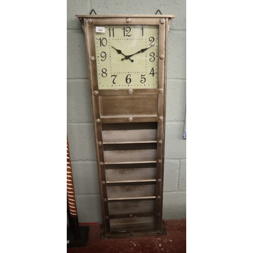 416 - Industrial style letter rack clock