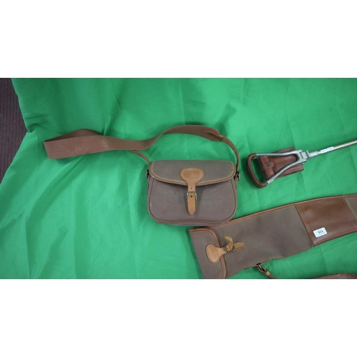 115 - Brady gun bags together with shooting stick