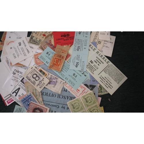 128 - Ephemera bus tickets and railway letter stamps