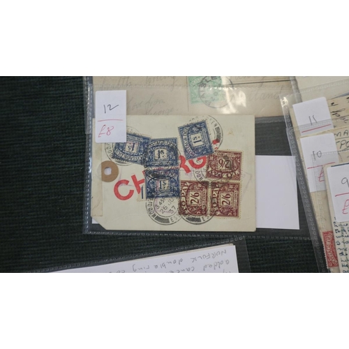 134 - Stamps - Postage dues on covers or postcards (13)