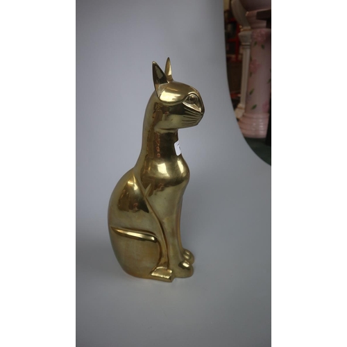149 - Brass Egyptian style Sphynx cat - Approx height: 39cm