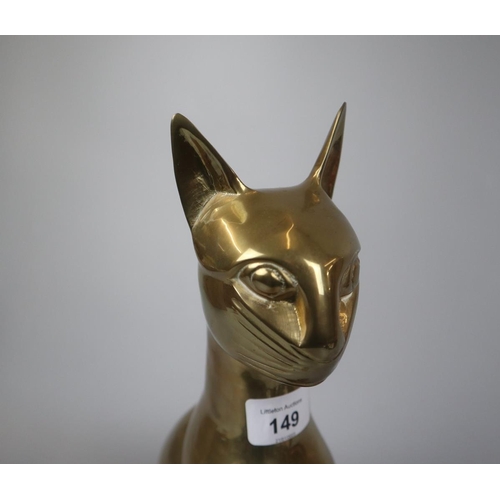 149 - Brass Egyptian style Sphynx cat - Approx height: 39cm