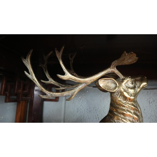 157 - Large brass elk figure - Approx height: 58cm