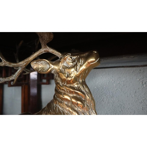 157 - Large brass elk figure - Approx height: 58cm