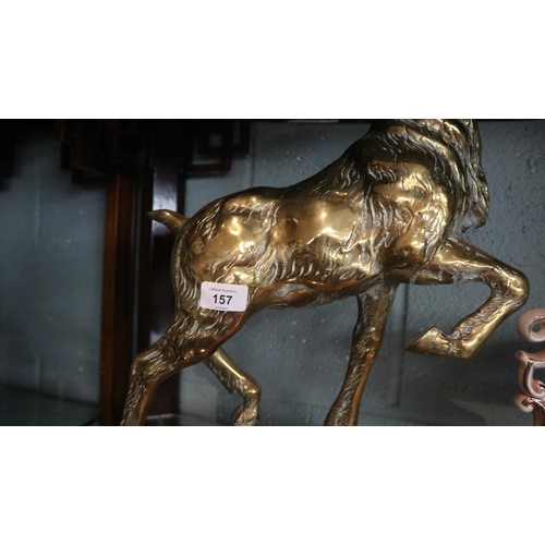 157 - Large brass elk figure - Approx height: 58cm