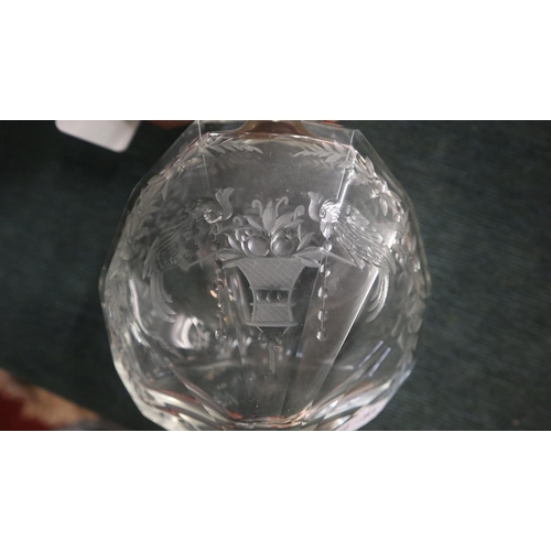 162 - Silver collared cut glass decanter - Approx height: 20cm