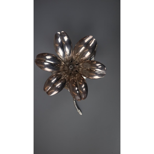 167 - Italian white brass Flower/petal ashtray