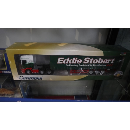 193 - Collection of boxed die cast model trucks to include Corgi Super Haulers and Eddie Stobart