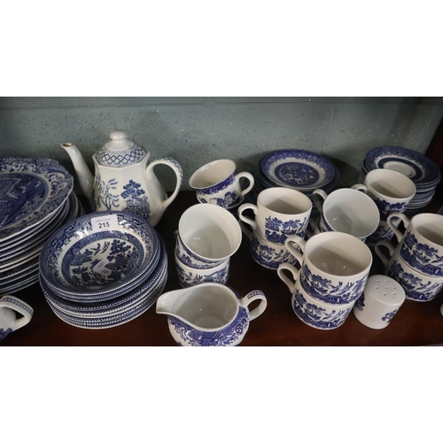 215 - Large collection of blue and white china