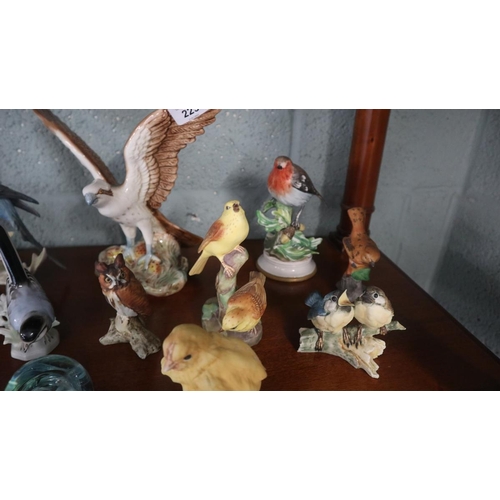 225 - Collection of ceramic birds and paperweights to include Goebel etc