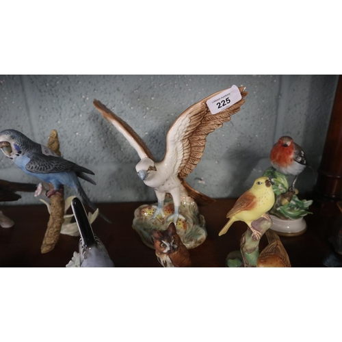 225 - Collection of ceramic birds and paperweights to include Goebel etc