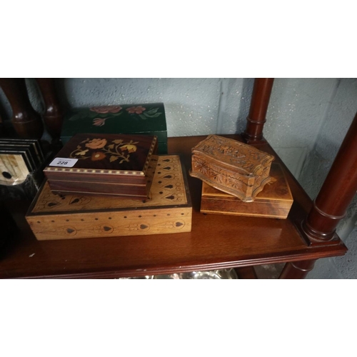 228 - Collection of treen and wooden boxes