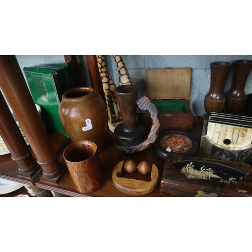 228 - Collection of treen and wooden boxes