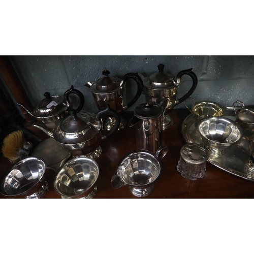 229 - Collection of silver plate to include coffee and tea sets