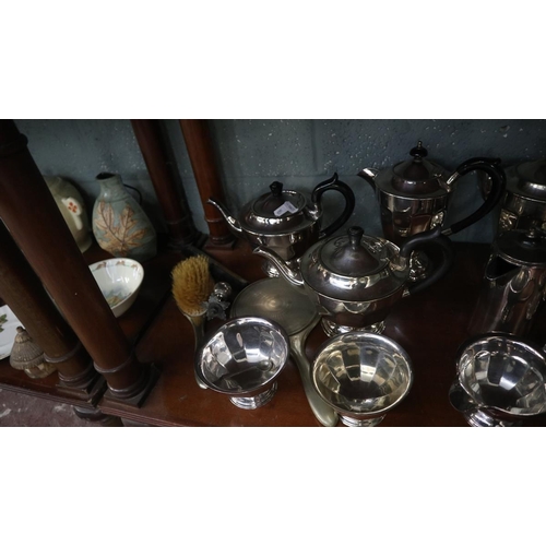 229 - Collection of silver plate to include coffee and tea sets