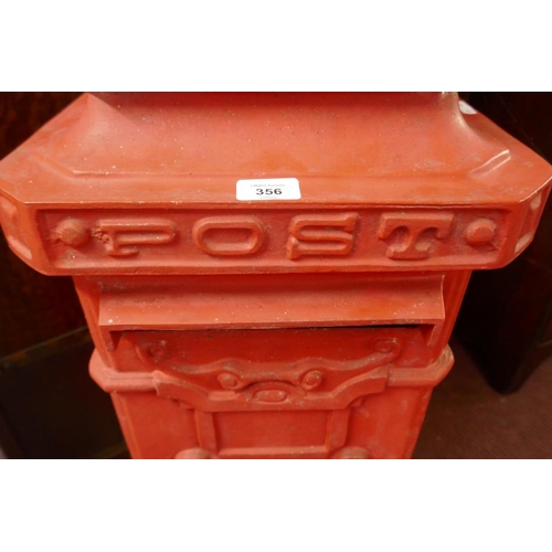 356 - Cast iron postbox - Approx height: 115cm