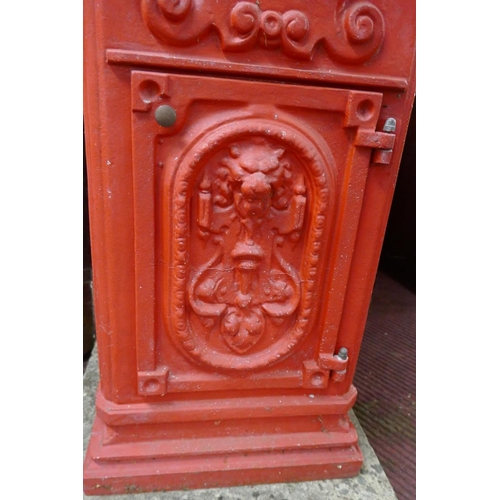 356 - Cast iron postbox - Approx height: 115cm