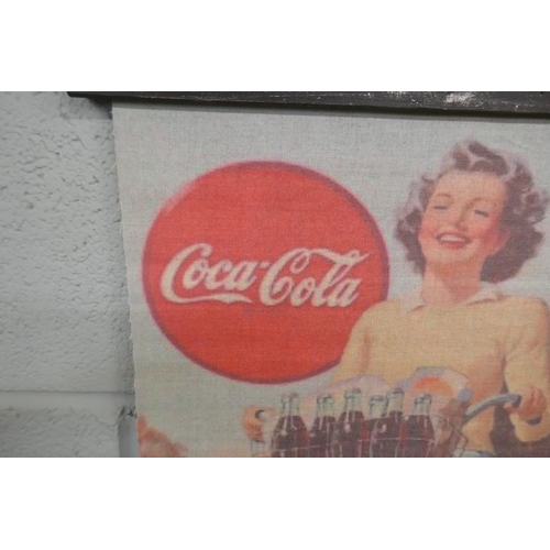 375 - Coca Cola hanging advertising canvas