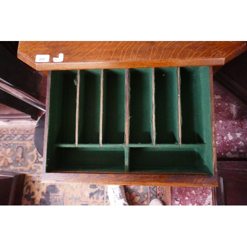 409 - Edwardian oak chest of 2 drawers on barley twist legs - Approx size: W: 64cm D: 44cm H: 72cm