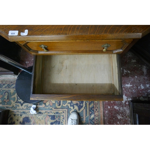 409 - Edwardian oak chest of 2 drawers on barley twist legs - Approx size: W: 64cm D: 44cm H: 72cm