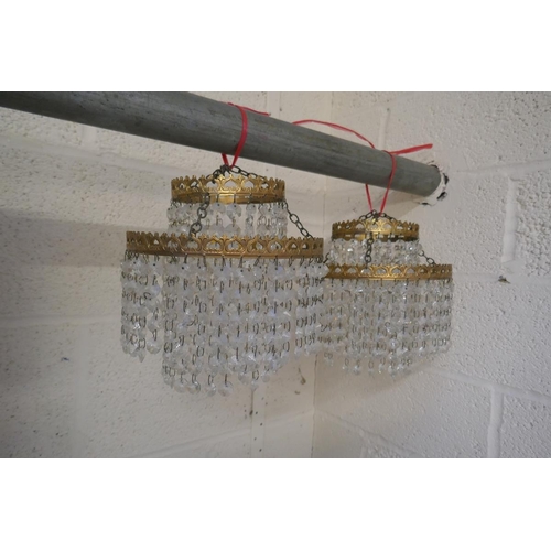 427 - Collection of light fittings to include antique rise and fall ceiling light