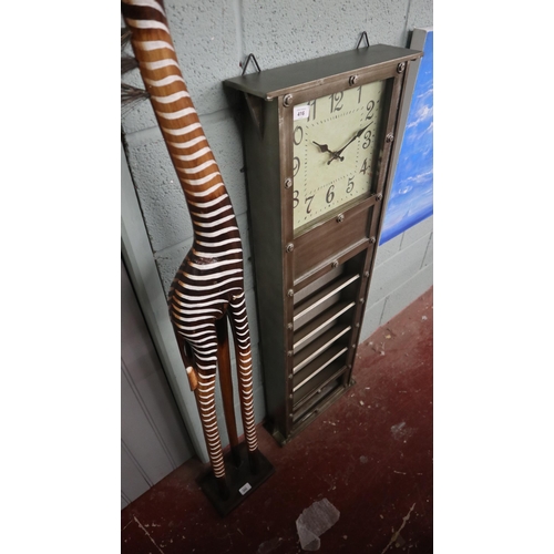 416 - Industrial style letter rack clock