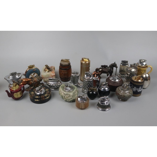 139 - Collection of vintage table top lighters