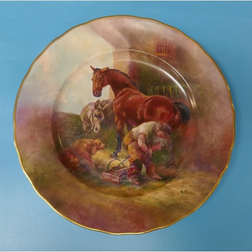 211 - Hand painted plate by Worcester artist Richard Budd