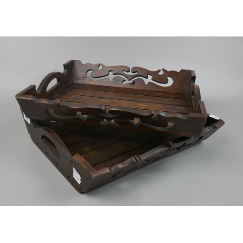 267 - Pair of carved wooden trays