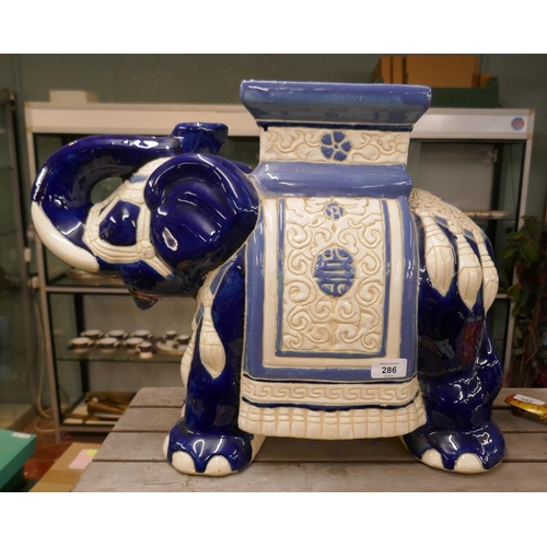 286 - Ceramic elephant stool A/F