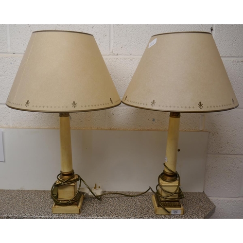 379 - Pair of table lamps in form of columns