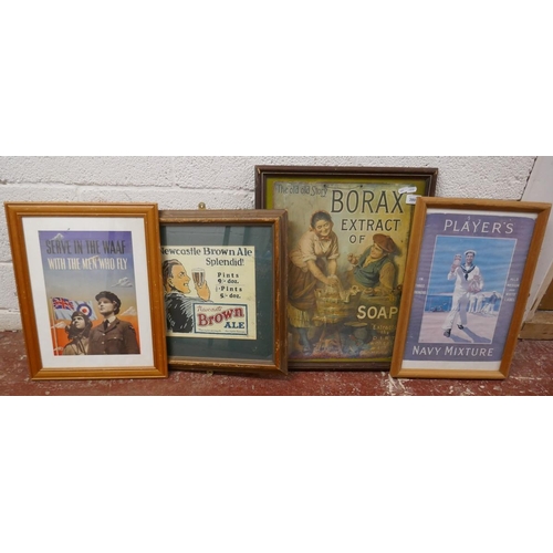 380 - 4 framed advertising posters