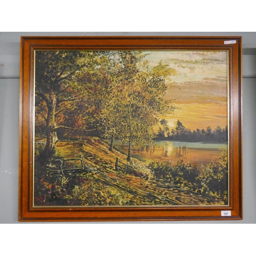 399 - Oil painting signed Ric - Approx IS: 75cm x 60cm