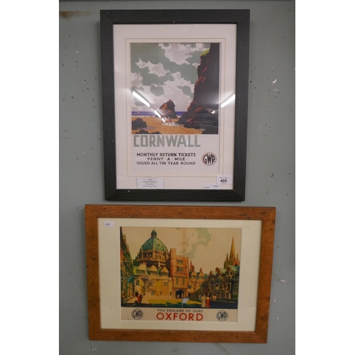 405 - 2 GWR advertising posters - Cornwall