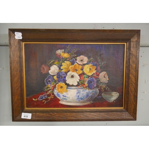 410 - Oil on board botanical scene by Herbert Waldton - Approx IS: 39cm x 26cm