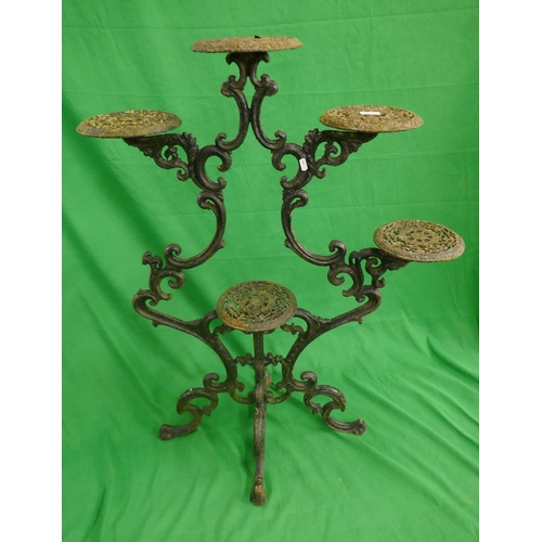 413 - Cast iron plant stand - Approx height: 102cm