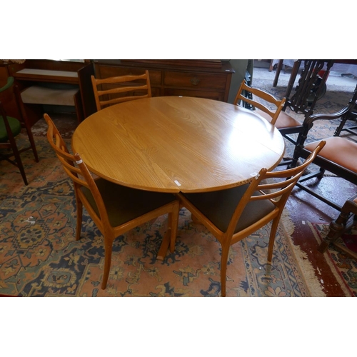 449 - Blonde elm table and 4 chairs