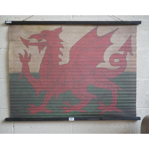 453 - Welsh dragon hanging canvas - Approx 100cm x 75cm