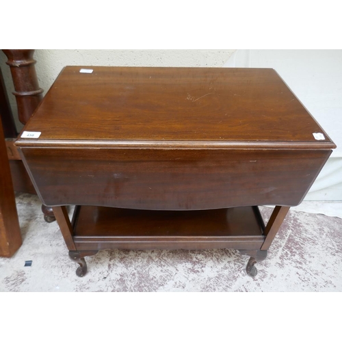 458 - 2 tiered mahogany drop leaf table