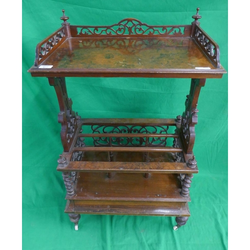 477 - Victorian walnut canterbury