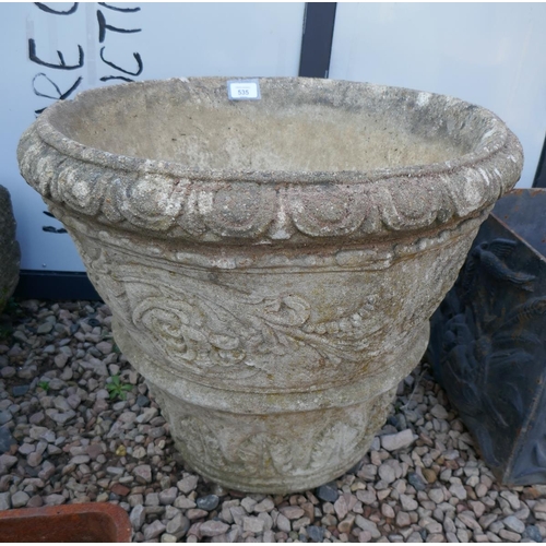 535 - Round stone planter - Approx height: 50cm