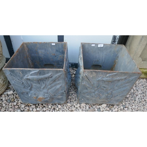 537 - Pair of cast iron troughs