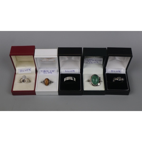 84 - Collection of silver rings