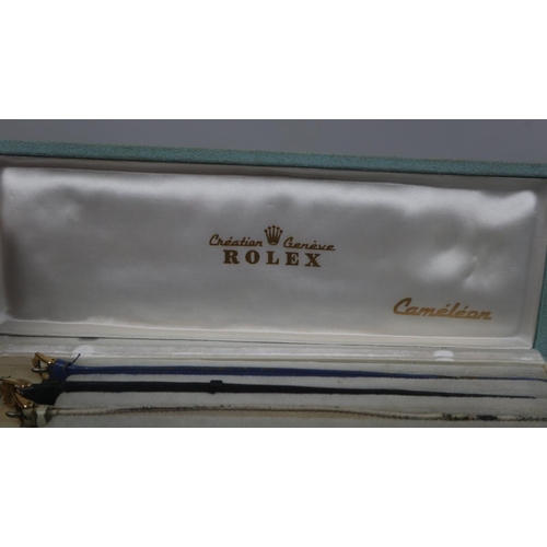 105 - Ladies 18ct gold Rolex Chameleon Orchid in original box with 4 interchangeable straps and a face C19... 