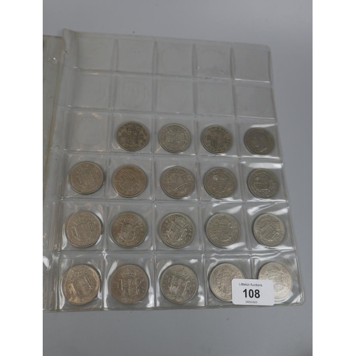 108 - Collection of coins to include shillings, half crowns and threepence