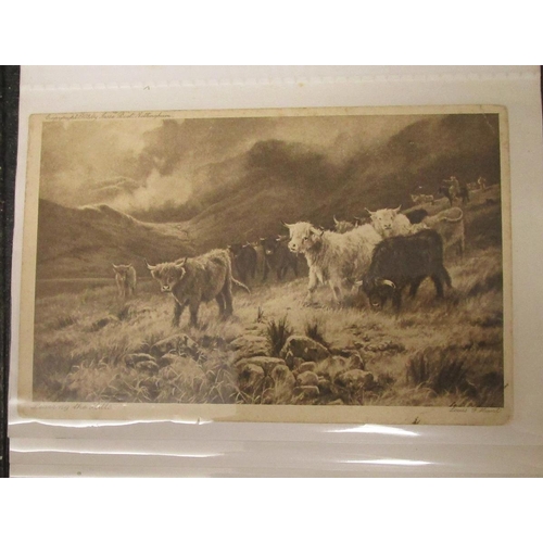 149 - 2 postcard albums of cattle - to include Harry Payne and AR Quinton